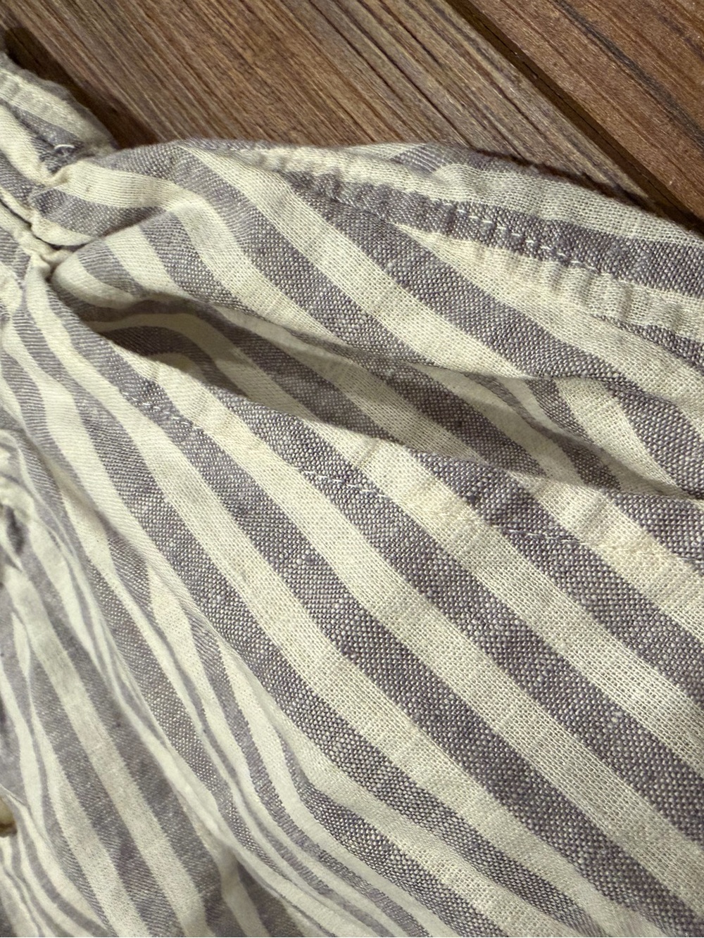 Madewell Hemp Cotton Striped Paperbag Midi Skirt Pockets Size Small - Picture 5 of 6